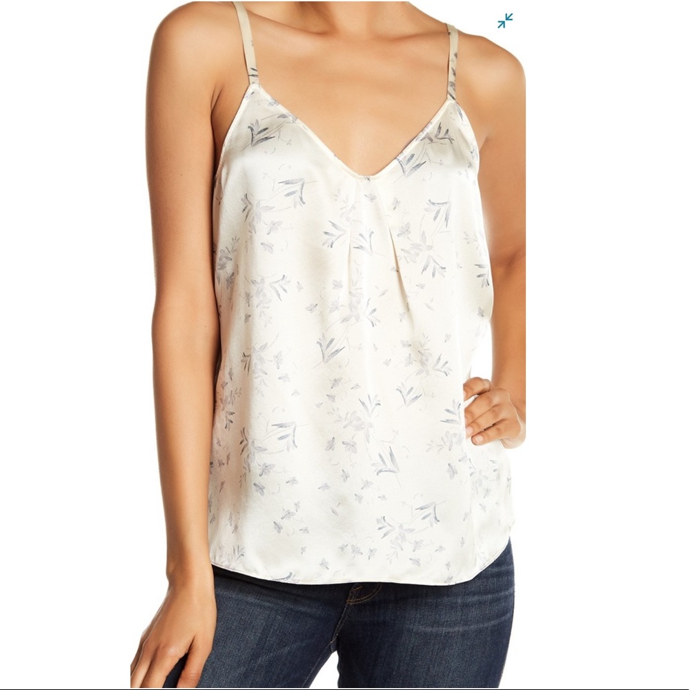 Vince Floral Print Silk Tank